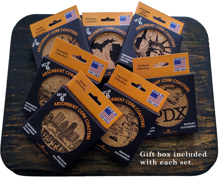 Destination Cork Coaster Set