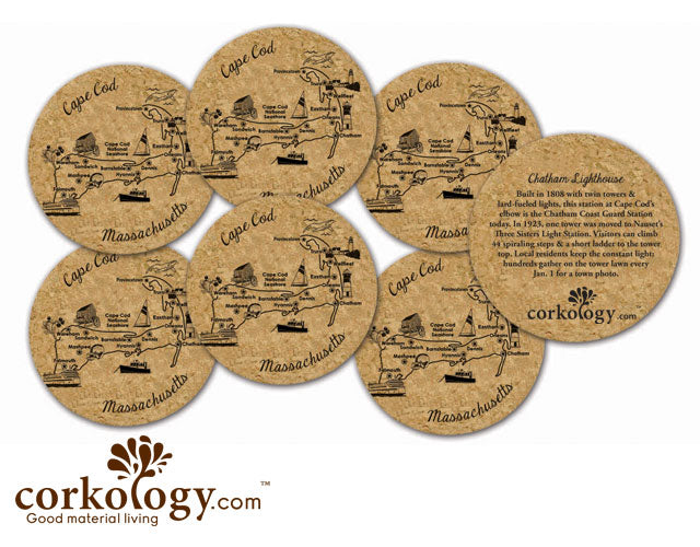 Cape Cod Cork Coaster Set