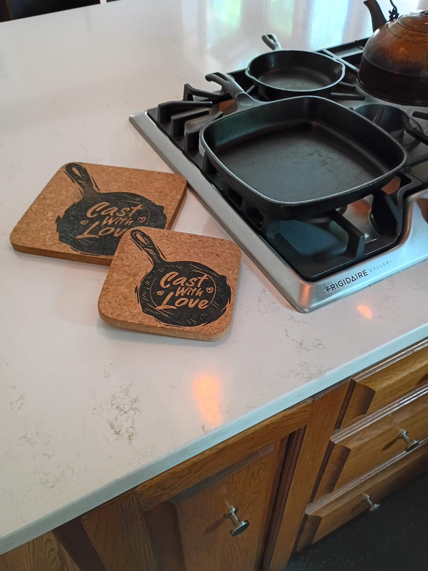 Cast with Love Cork Trivet Set