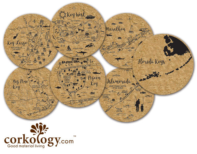Florida Keys Cork Coaster Set