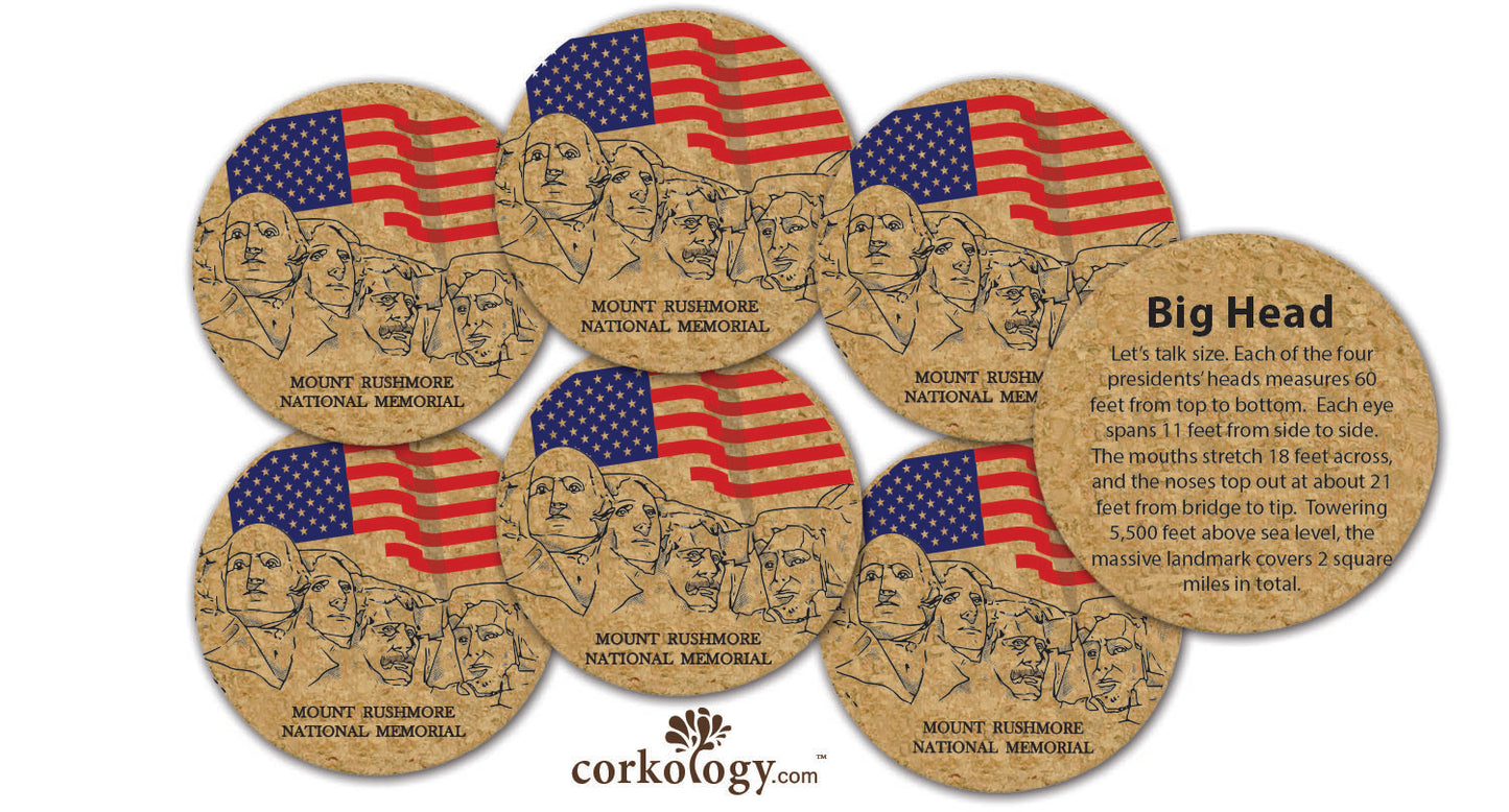 Mt. Rushmore Cork Coaster Set