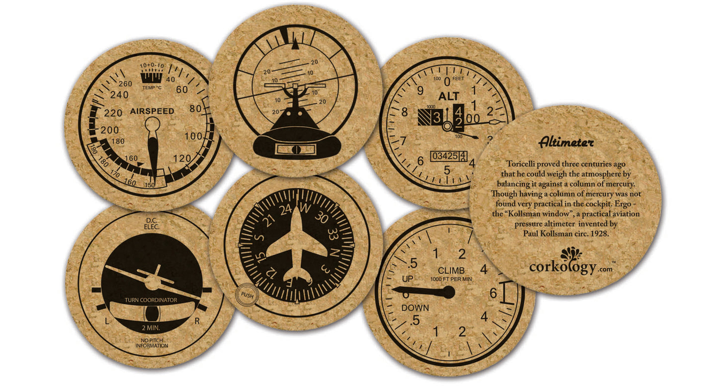 Aviation Cork Coaster Set
