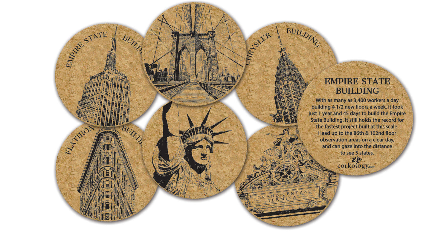 New York City Icons Cork Coaster Set