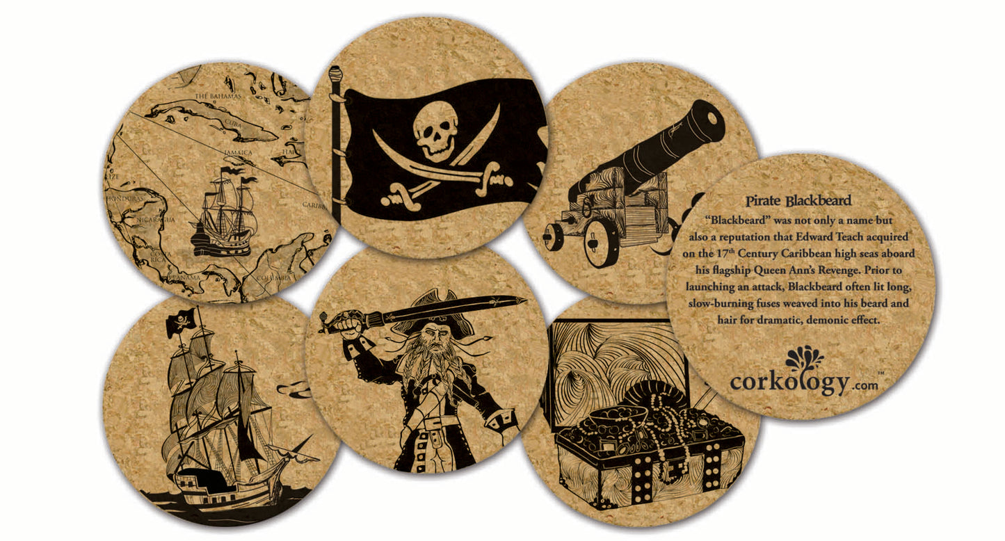 Pirates Cork Coaster Set