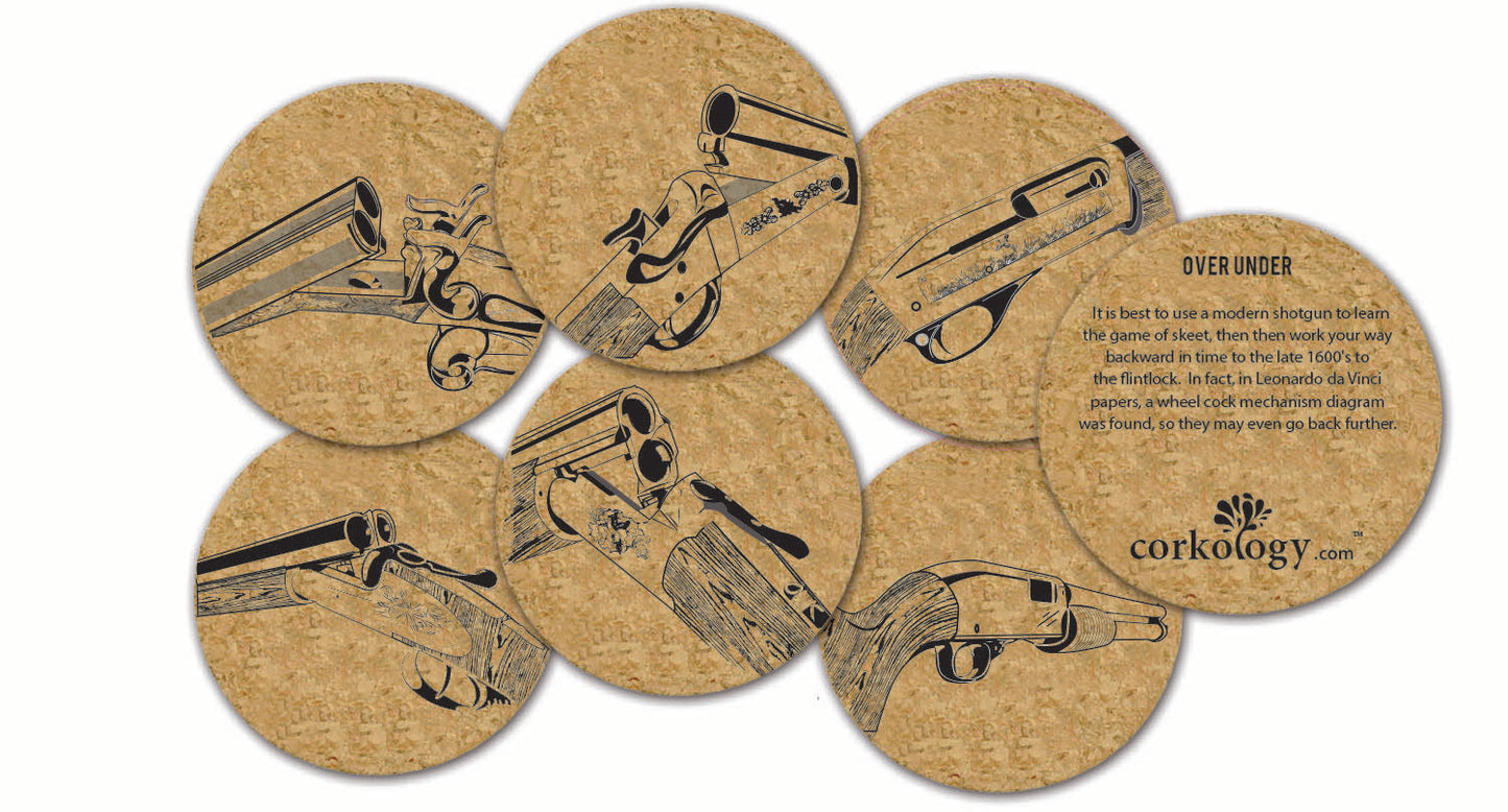 Shotguns Cork Coaster Set