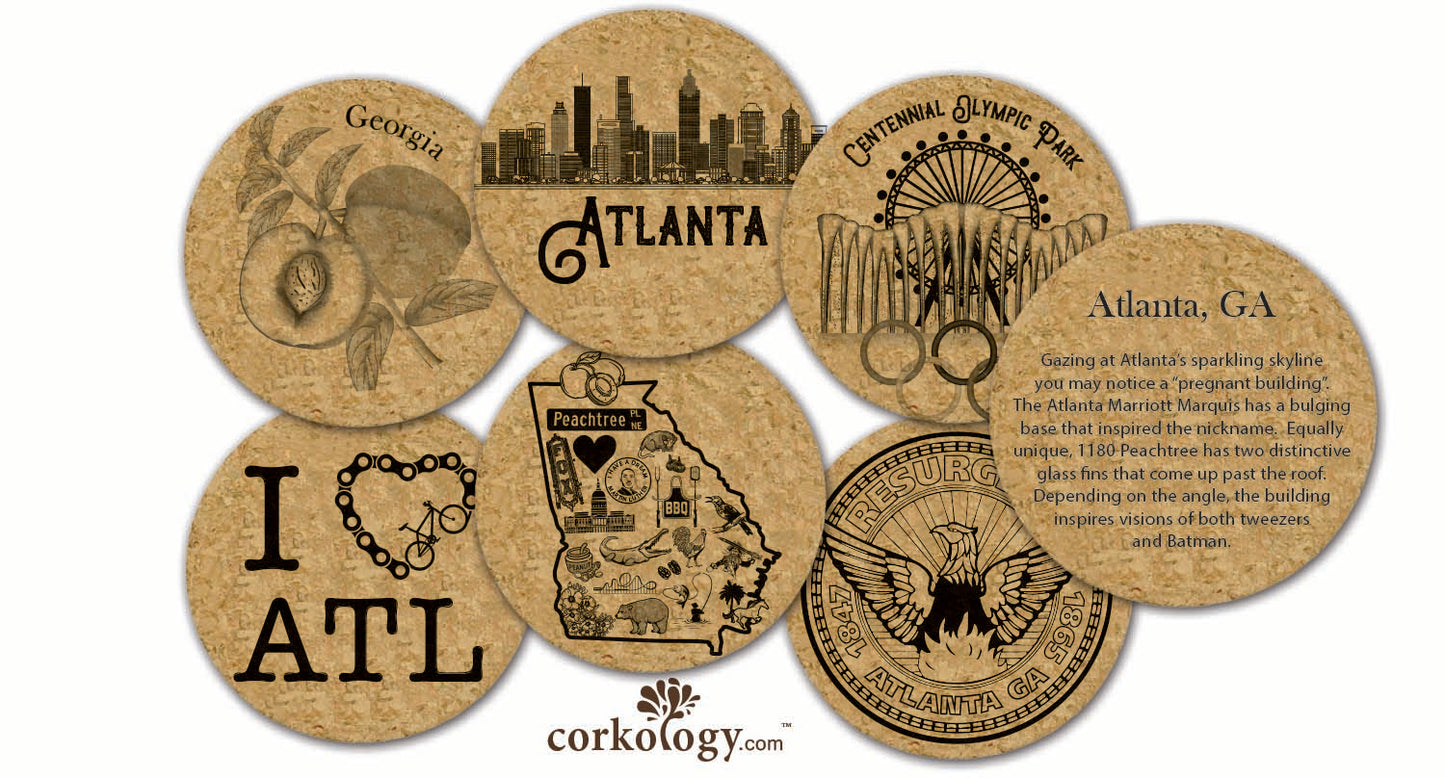 Atlanta Cork Coaster Set