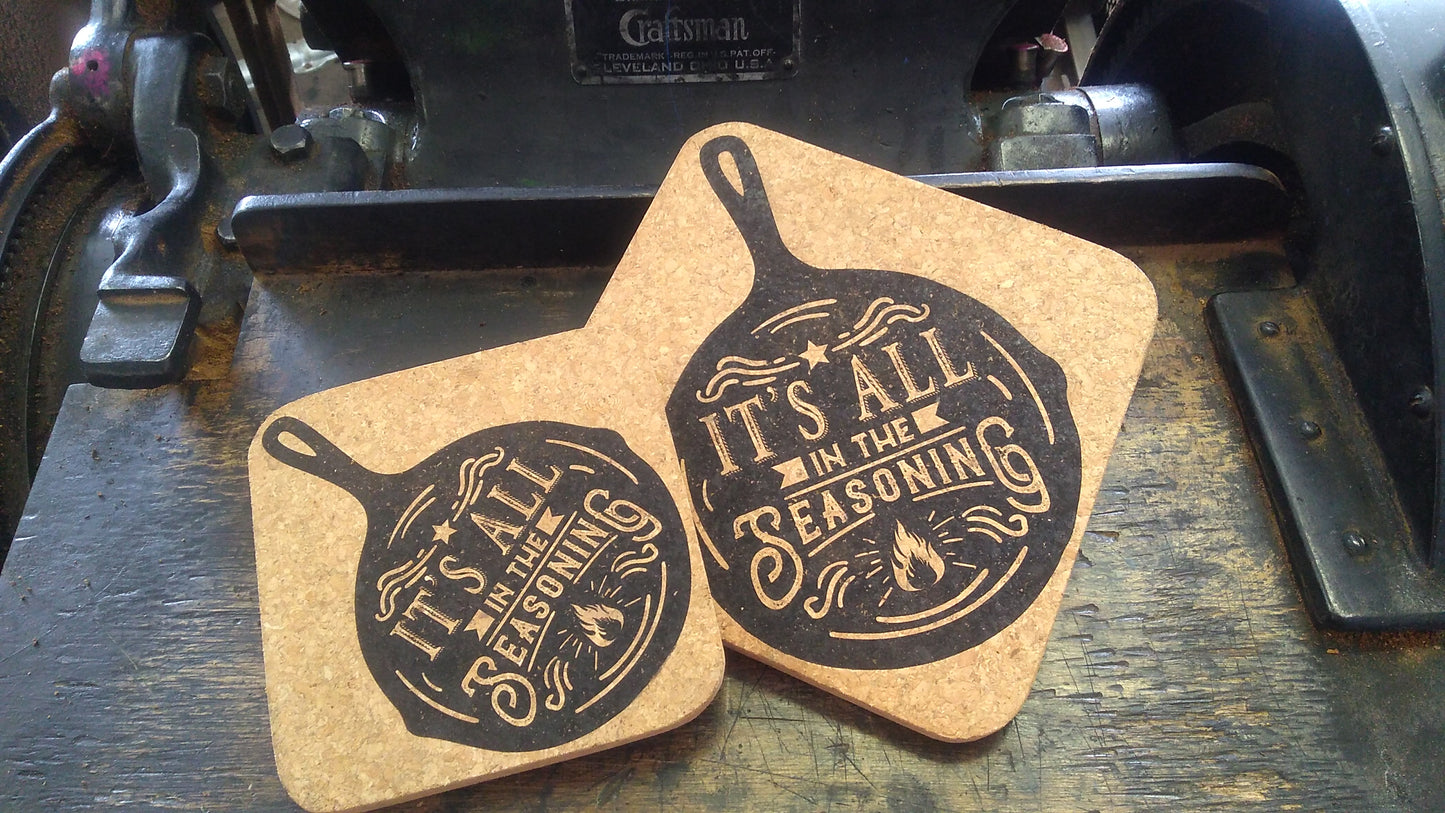 It's All in the Seasoning Cork Trivet Set