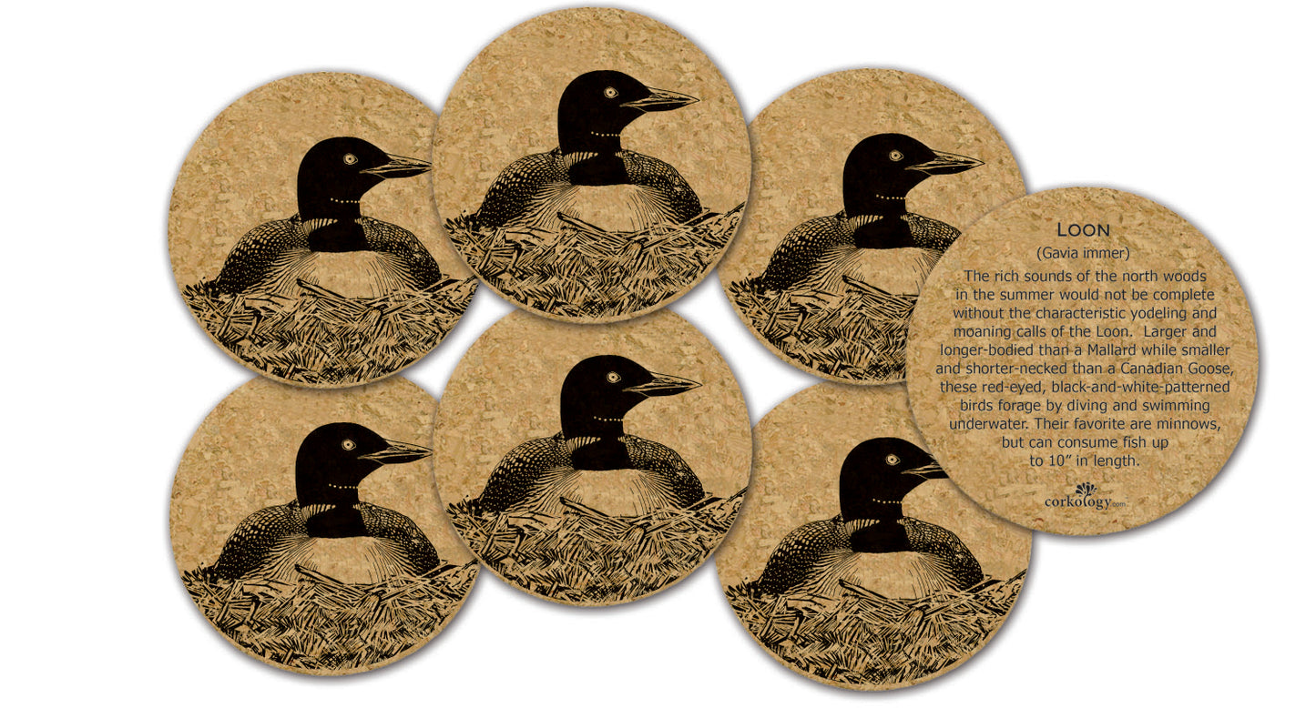 Loon Cork Coaster Set