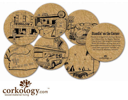Route 66 - Arizona Cork Coaster Set