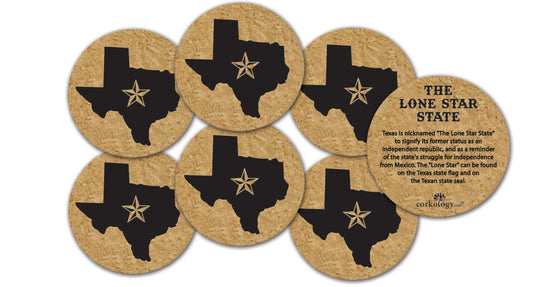 Texas Lone Star State Cork Coaster Set