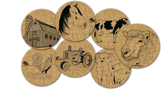 Farm Cork Coaster Set