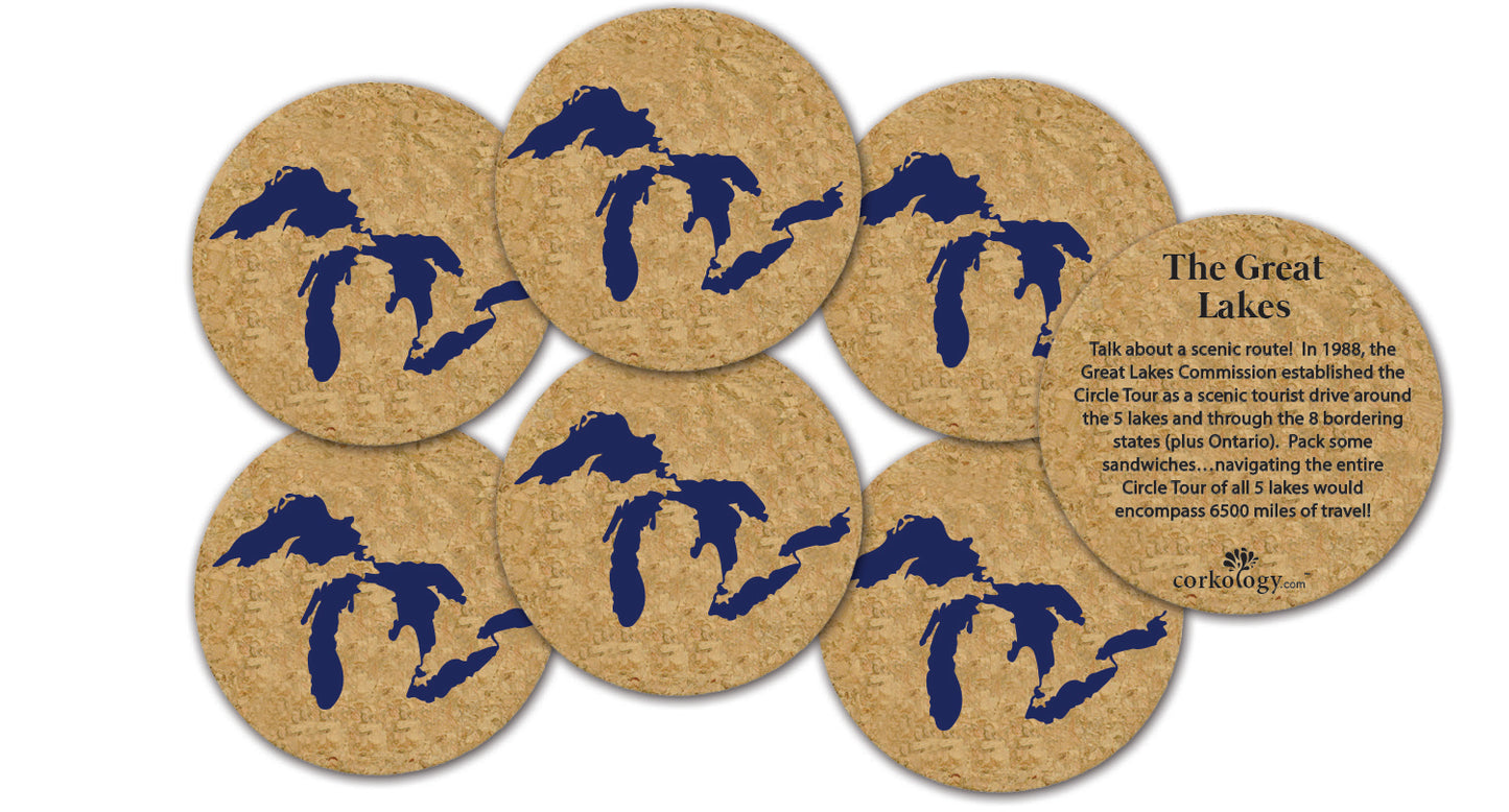 Great Lakes Cork Coaster Set