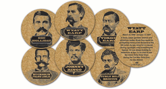 Gunslingers Cork Coaster Set