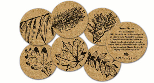 Leaves Cork Coaster Set