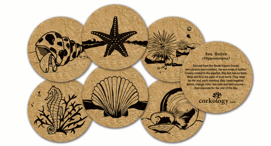 Marine Life Cork Coaster Set
