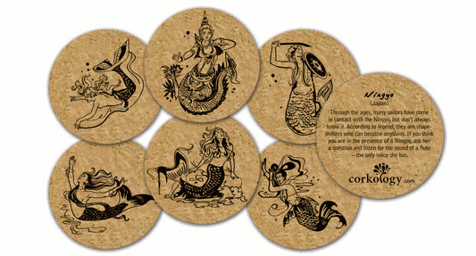 Mermaid Cork Coaster Set