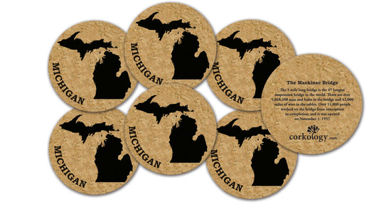Michigan Cork Coaster Set