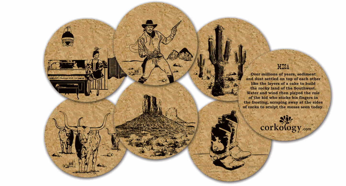 Old West Cork Coaster Set