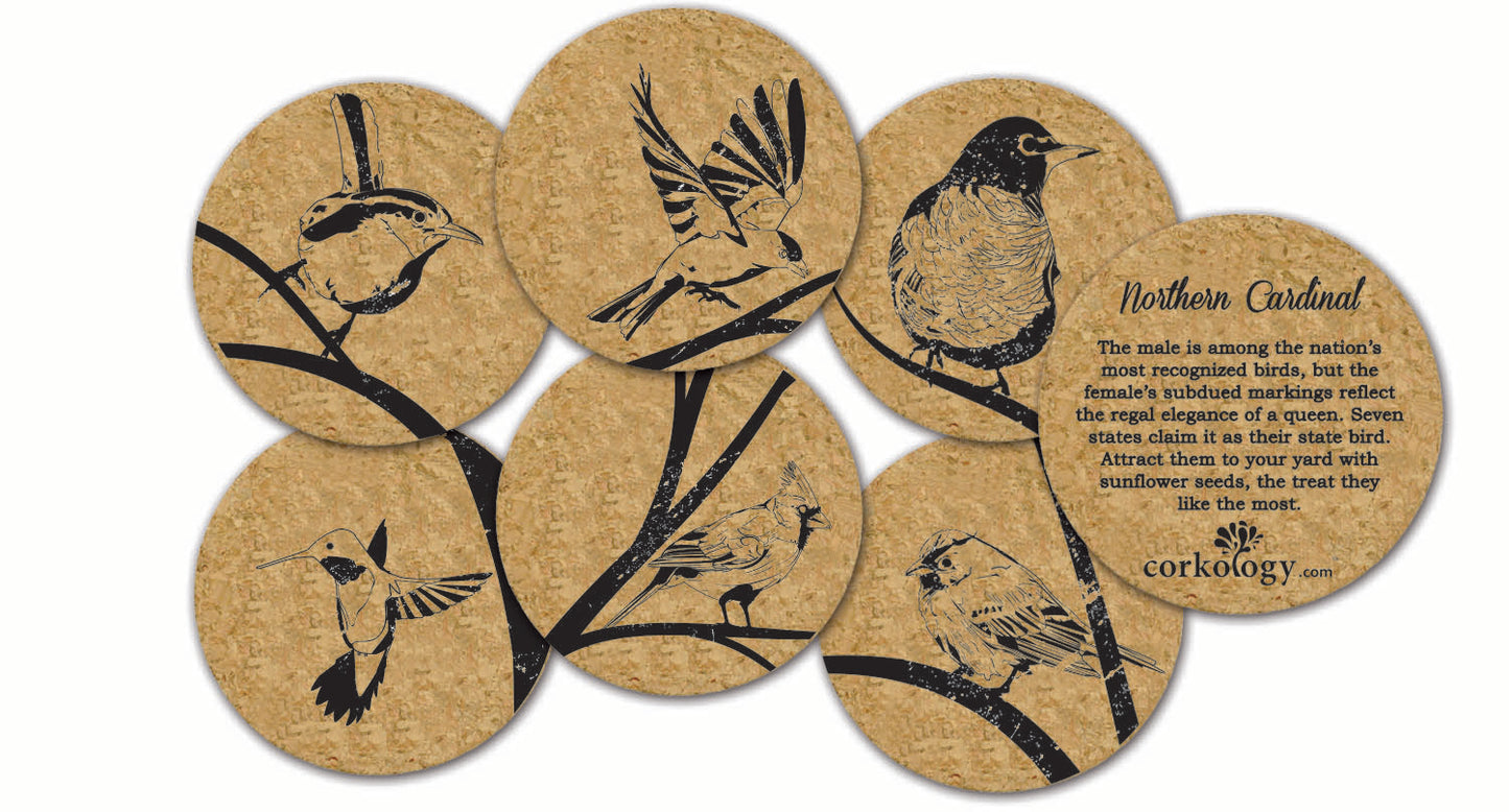 Songbirds Cork Coaster Set