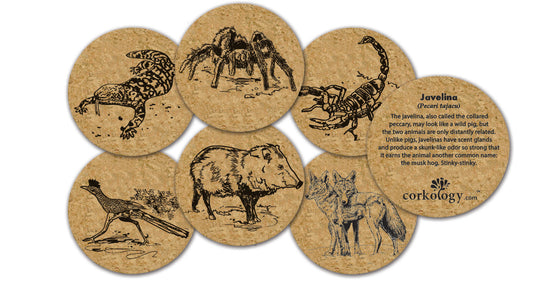Southwest Animals Cork Coaster Set